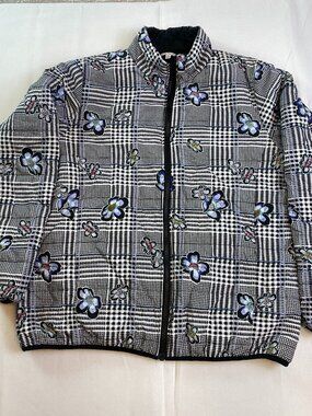 Floral Plaid Quilted Jacket 🖤 Vera Bradley | Lightweight Spring Coat XXL